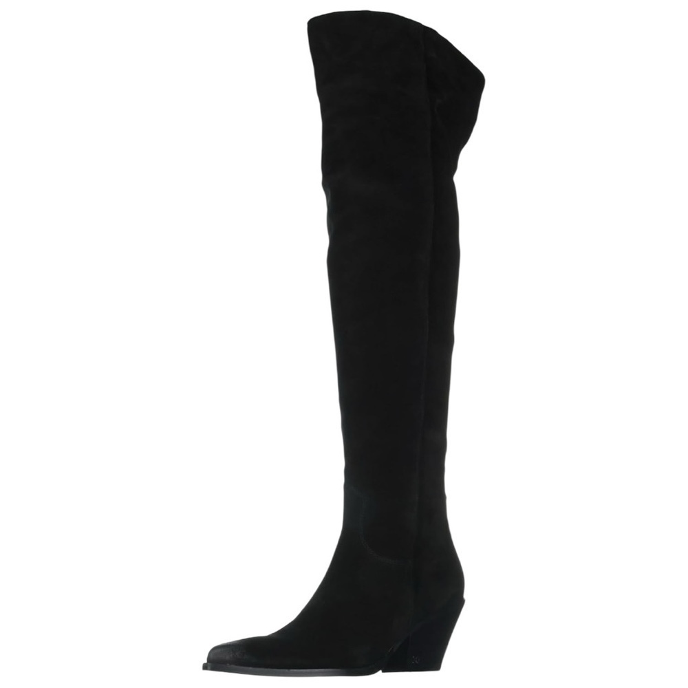 Sam Edelman Julee Over The Knee Boot 6.5 Black Suede Western Pointed Toe NWOT